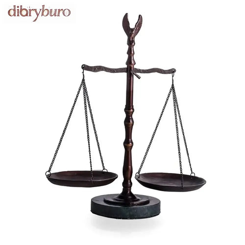 12 1/2’’ Bronze Finished Scale with Eagle Finial on Green Marble Base. - N/A