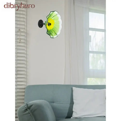 12IN Diameter Green Art Glass Wall Décor - 12 x 12