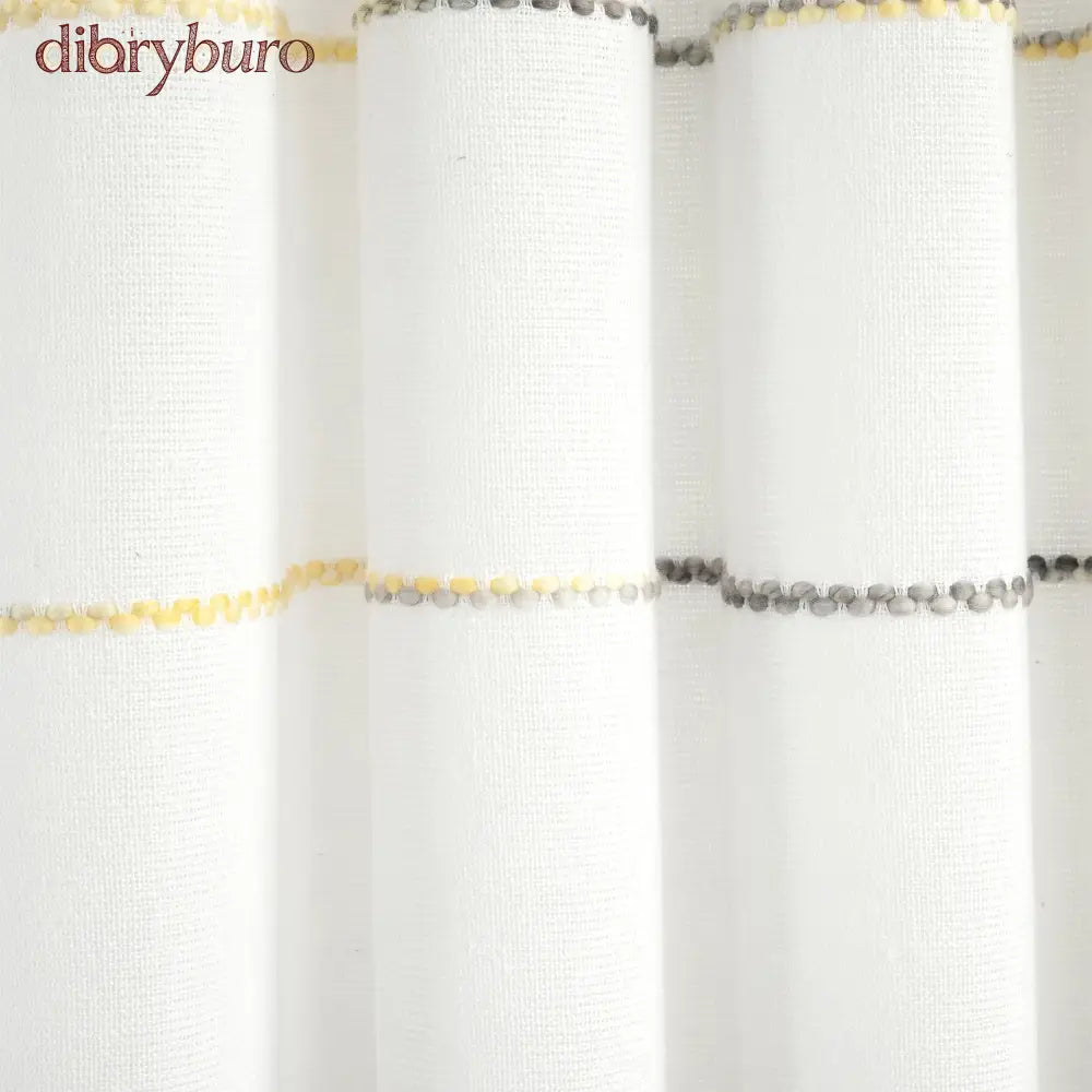 Boho Stripe Woven Tassel Yarn Dyed Cotton Window Curtain Panel Pair
