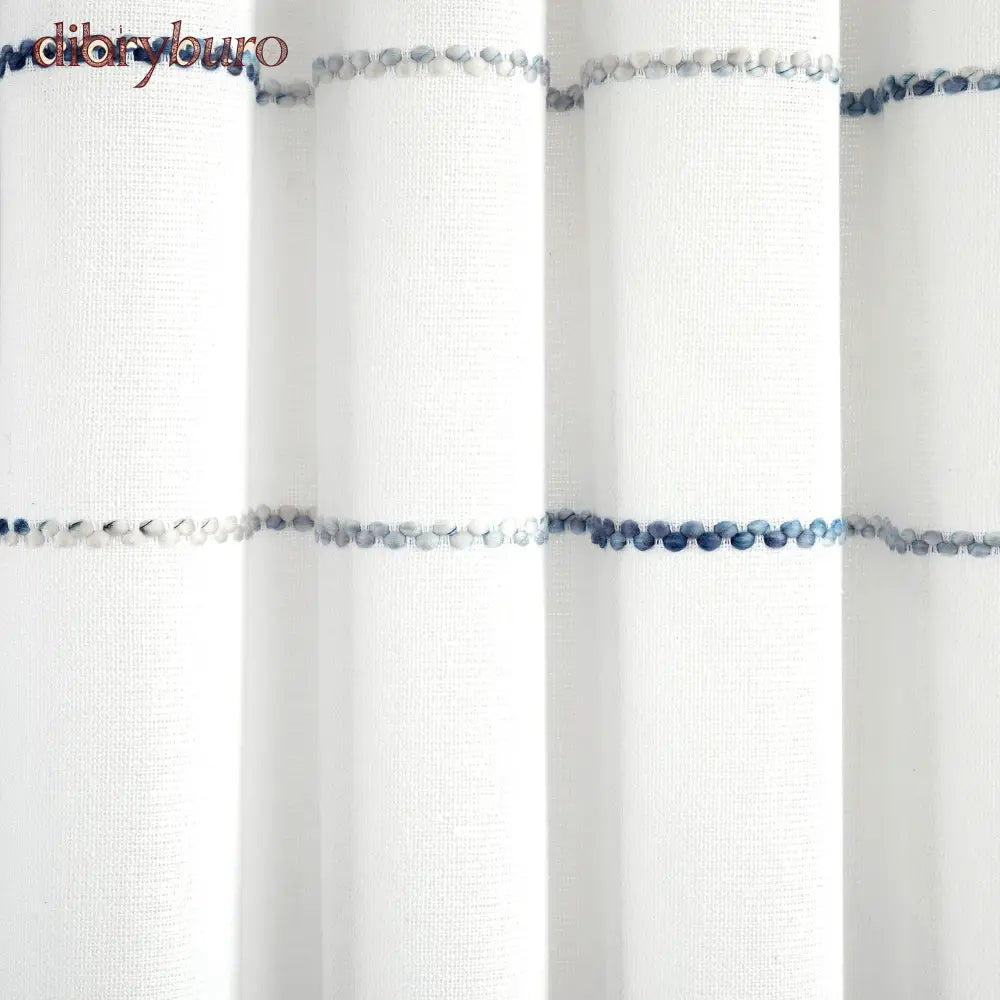 Boho Stripe Woven Tassel Yarn Dyed Cotton Window Curtain Panel Pair