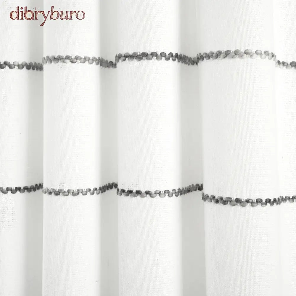 Boho Stripe Woven Tassel Yarn Dyed Cotton Window Curtain Panel Pair