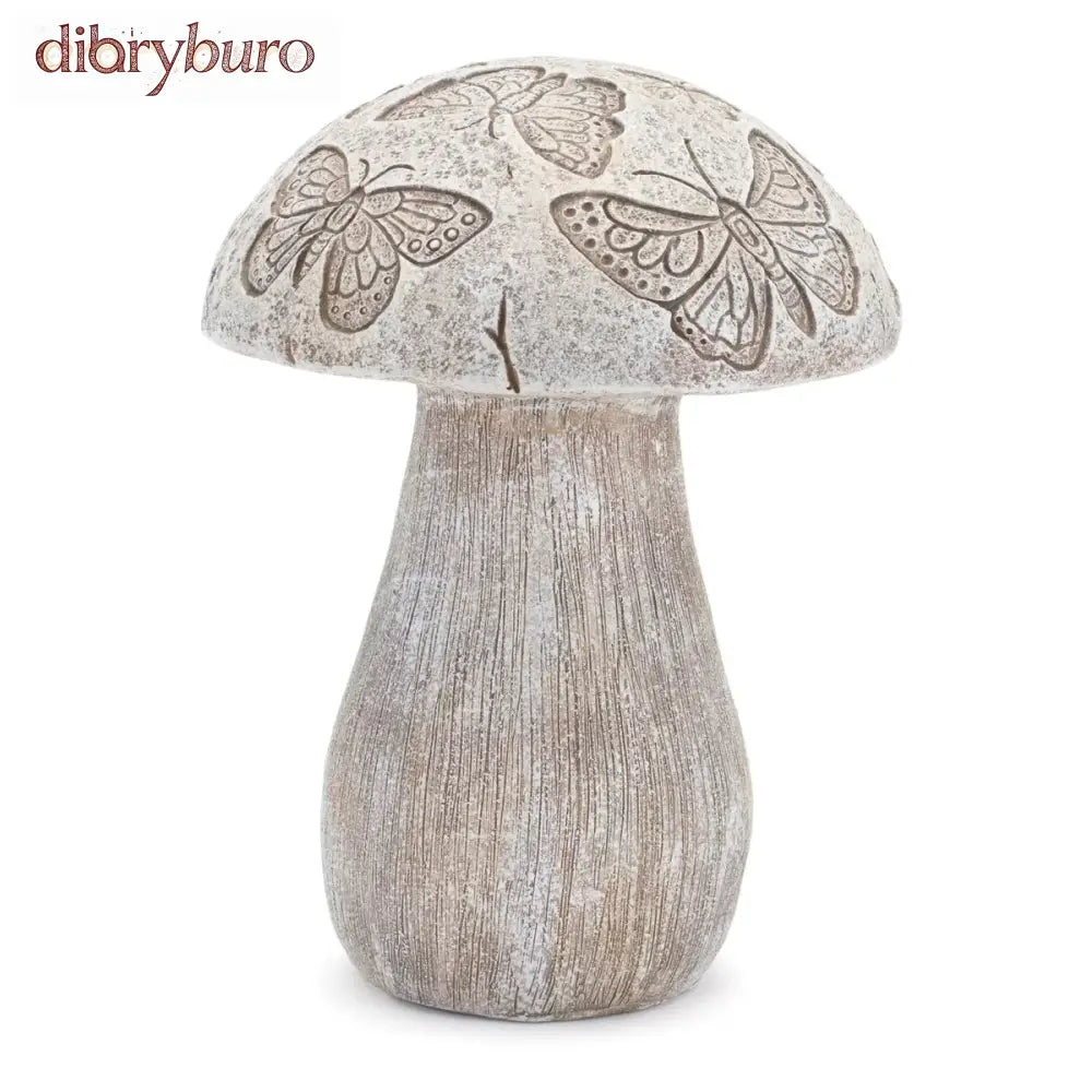 Bumble Bee and Butterfly Print Mushroom (Set of 2) - Grey, Beige