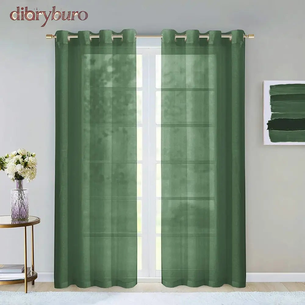 Extra Wide Curtains Solid Sheer Window Curtain Panel Pair - 108’’ W x 84’’ L / Sage