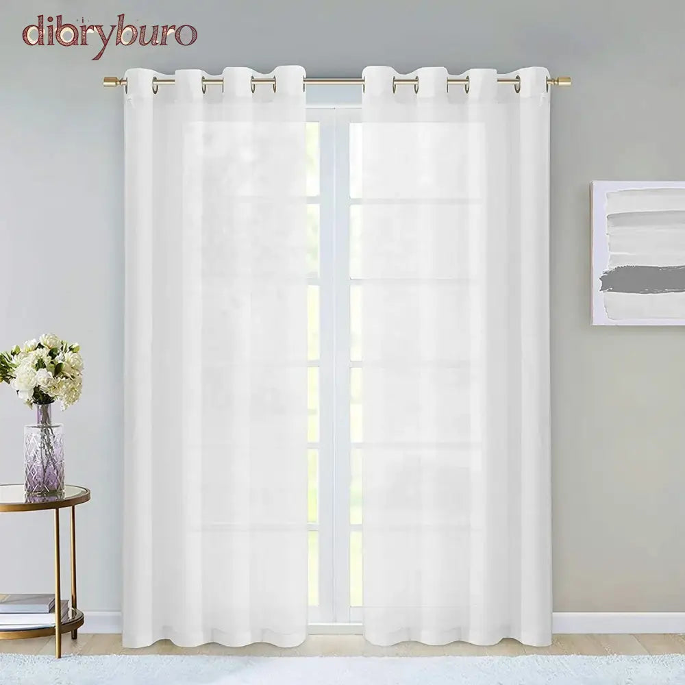 Extra Wide Curtains Solid Sheer Window Curtain Panel Pair - 108’’ W x 84’’ L / White