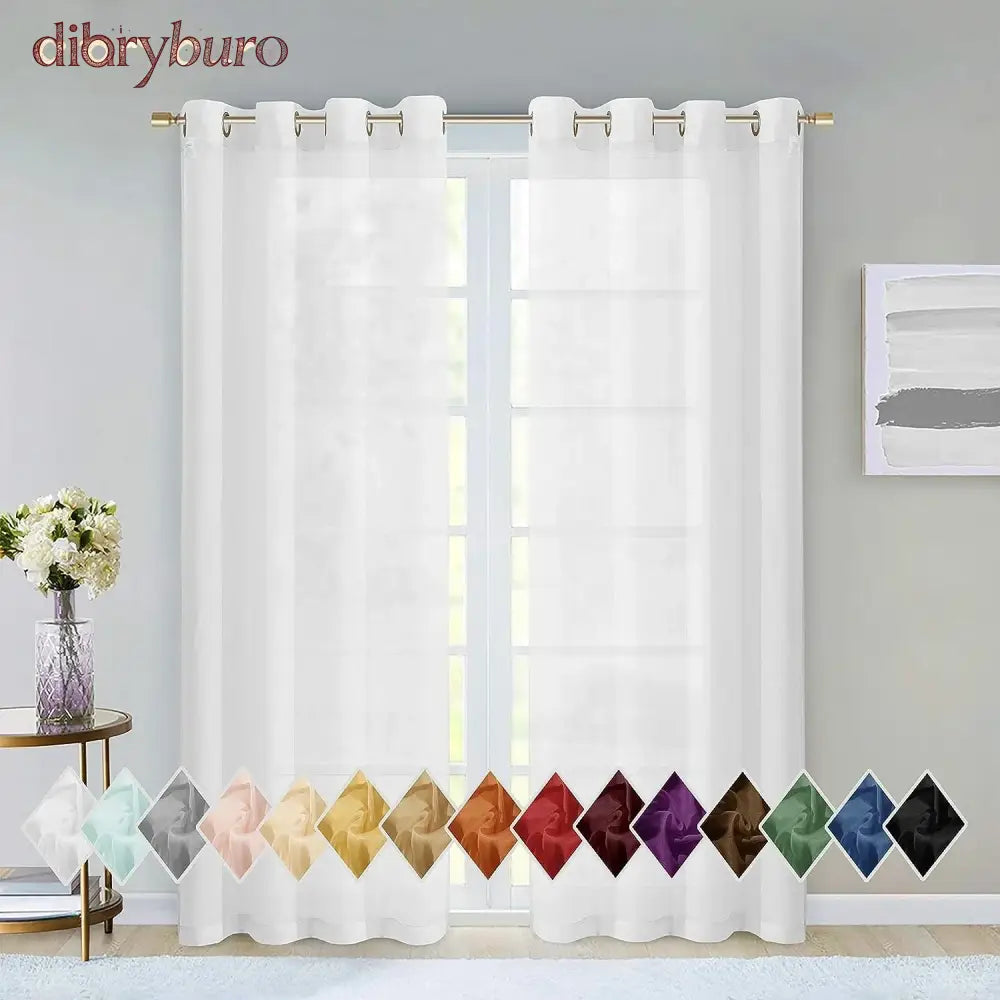 Extra Wide Curtains Solid Sheer Window Curtain Panel Pair