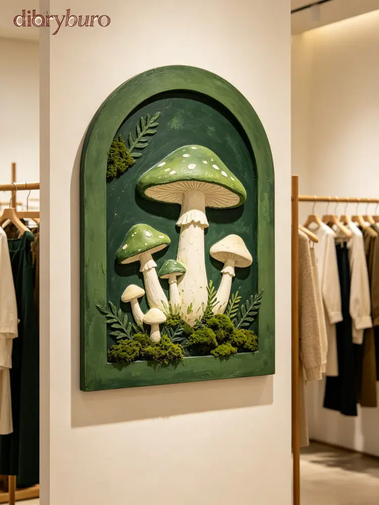 Forest Green Mushroom Wall Plaque Art Design