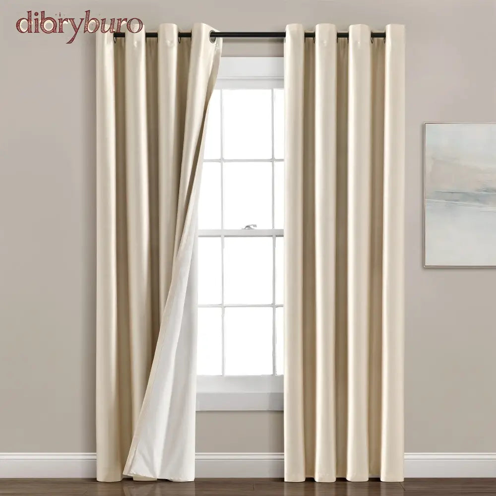 Insulated Grommet Blackout Faux Silk Window Curtain Panel