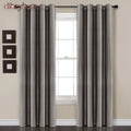 Insulated Grommet Blackout Faux Silk Window Curtain Panel - 84 Inches / Dark Grey