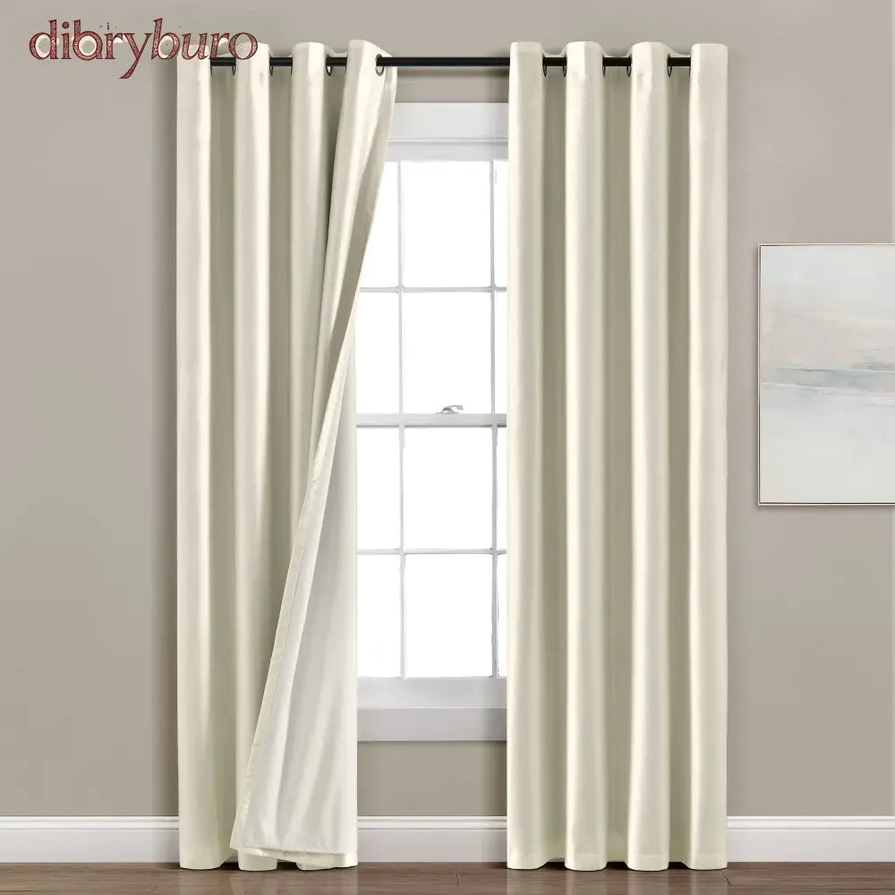 Insulated Grommet Blackout Faux Silk Window Curtain Panel - 84 Inches / Ivory