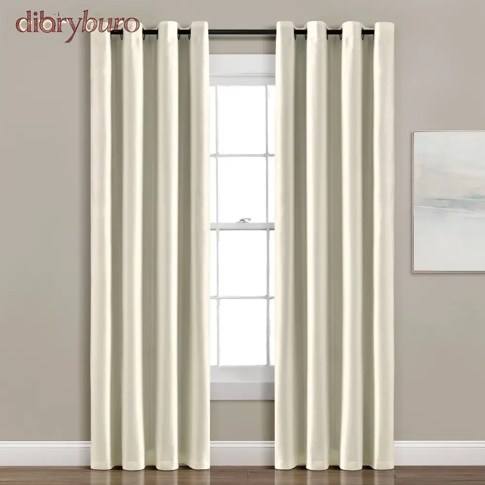 Insulated Grommet Blackout Faux Silk Window Curtain Panel - 95 Inches / Ivory