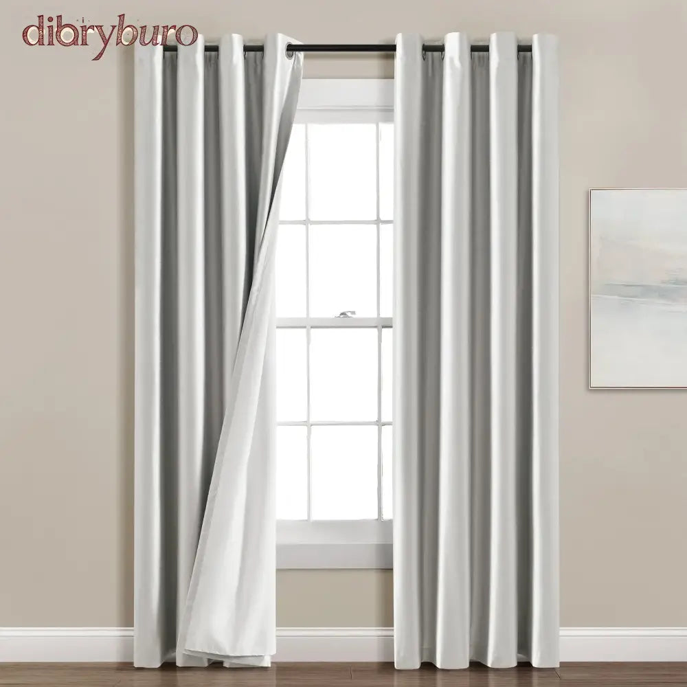 Insulated Grommet Blackout Faux Silk Window Curtain Panel - 95 Inches / Light Gray