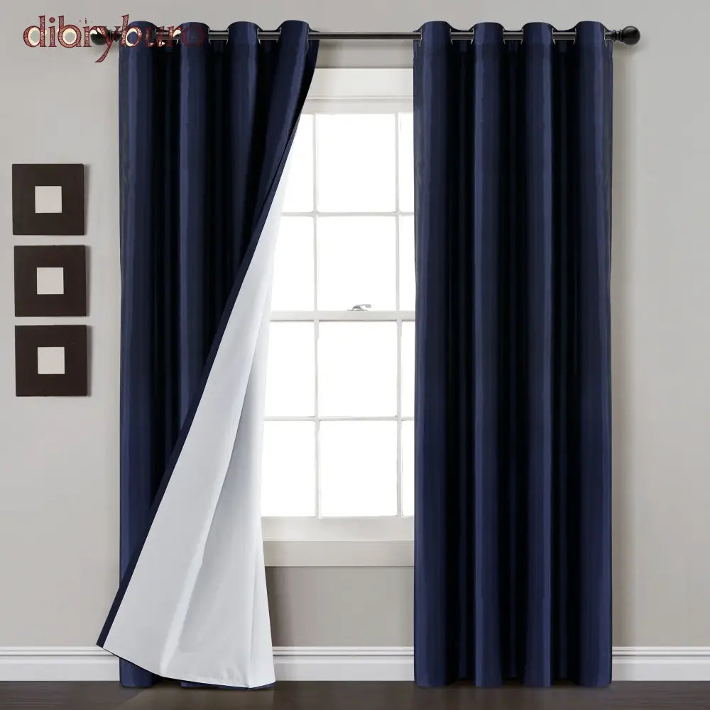 Insulated Grommet Blackout Faux Silk Window Curtain Panel