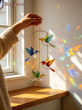 Multicolor Metal Birds Stained Suncatcher - Window Hanging Decor - Multi-Color