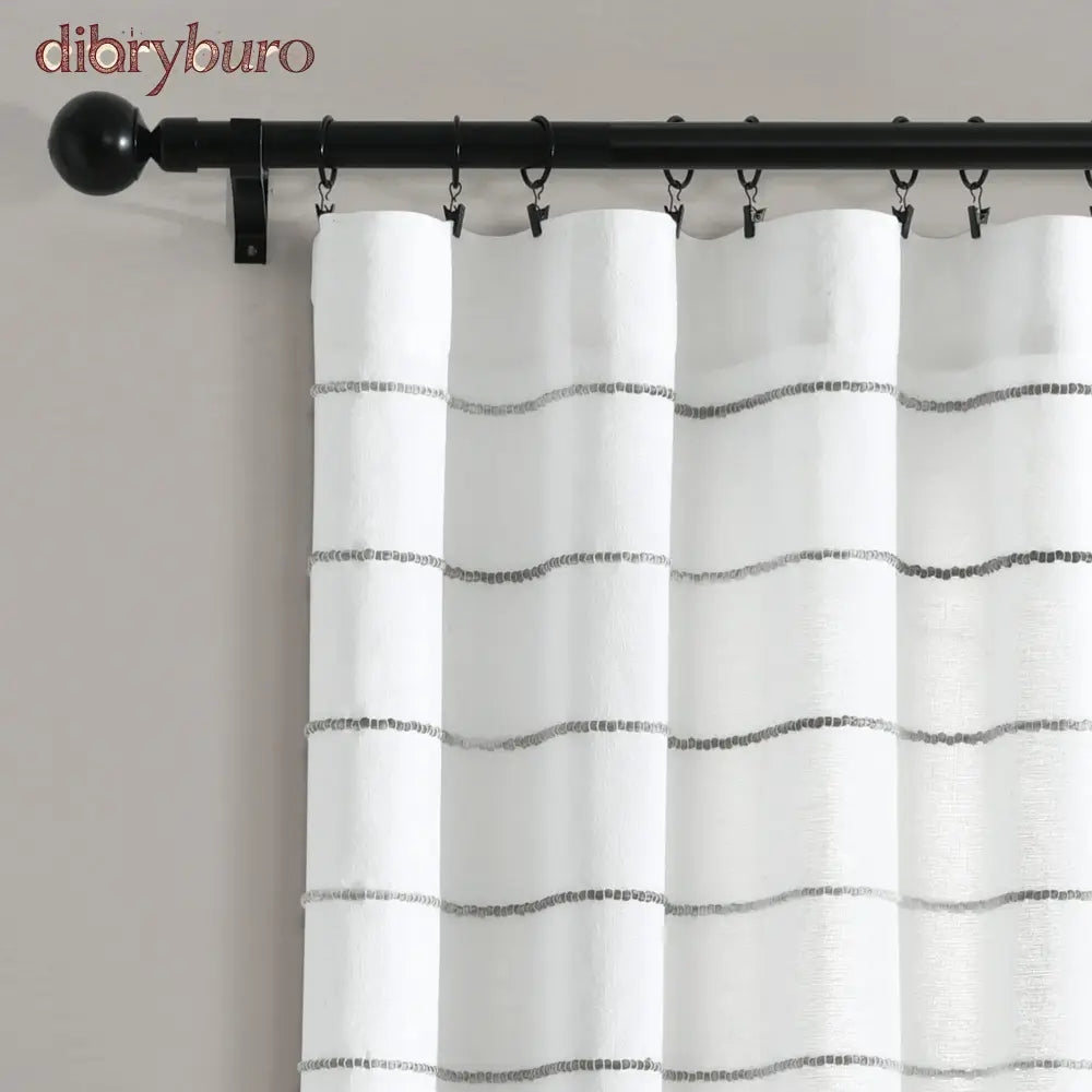 Ombre Stripe Cotton Curtain Panel Pair