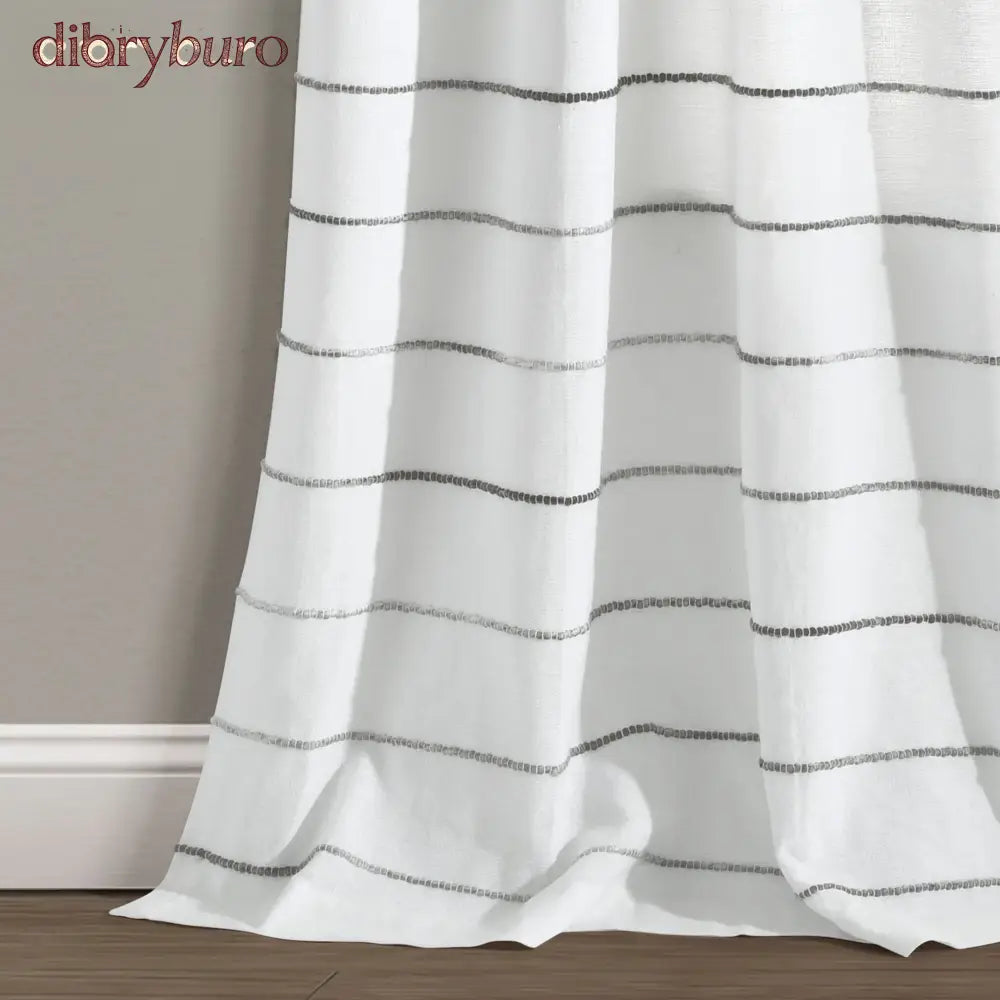 Ombre Stripe Cotton Curtain Panel Pair