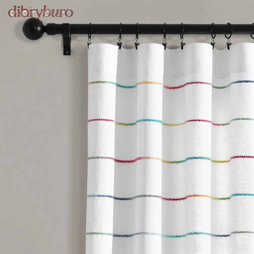 Ombre Stripe Cotton Curtain Panel Pair