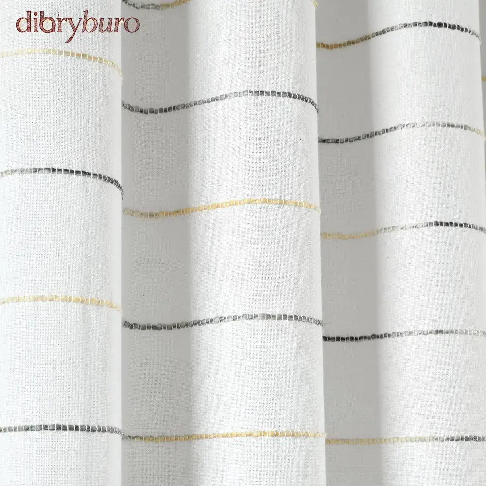 Ombre Stripe Cotton Curtain Panel Pair