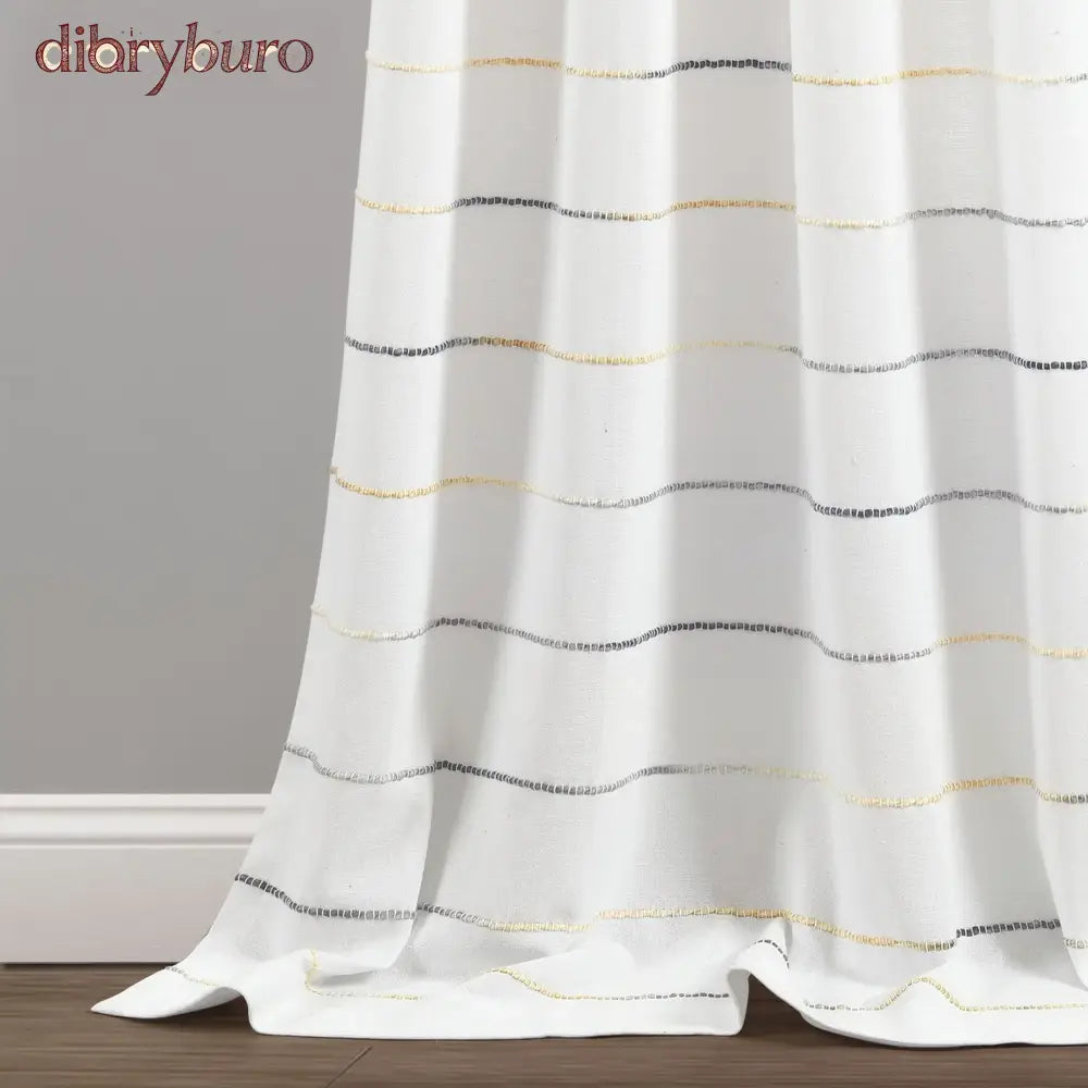 Ombre Stripe Cotton Curtain Panel Pair