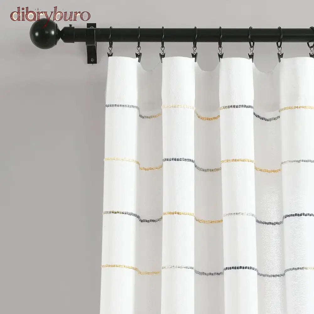 Ombre Stripe Cotton Curtain Panel Pair