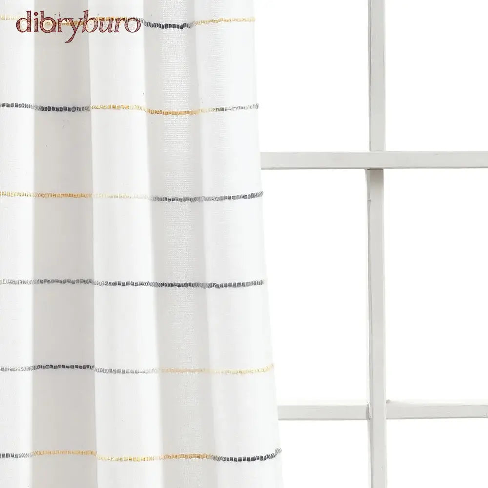 Ombre Stripe Cotton Curtain Panel Pair
