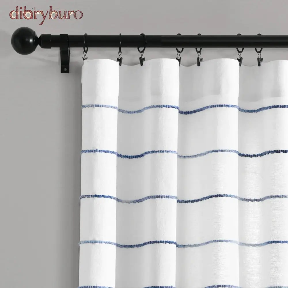 Ombre Stripe Cotton Curtain Panel Pair