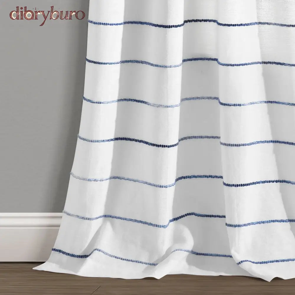 Ombre Stripe Cotton Curtain Panel Pair