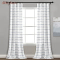 Ombre Stripe Cotton Curtain Panel Pair - Navy / 40’’w x 108’’l