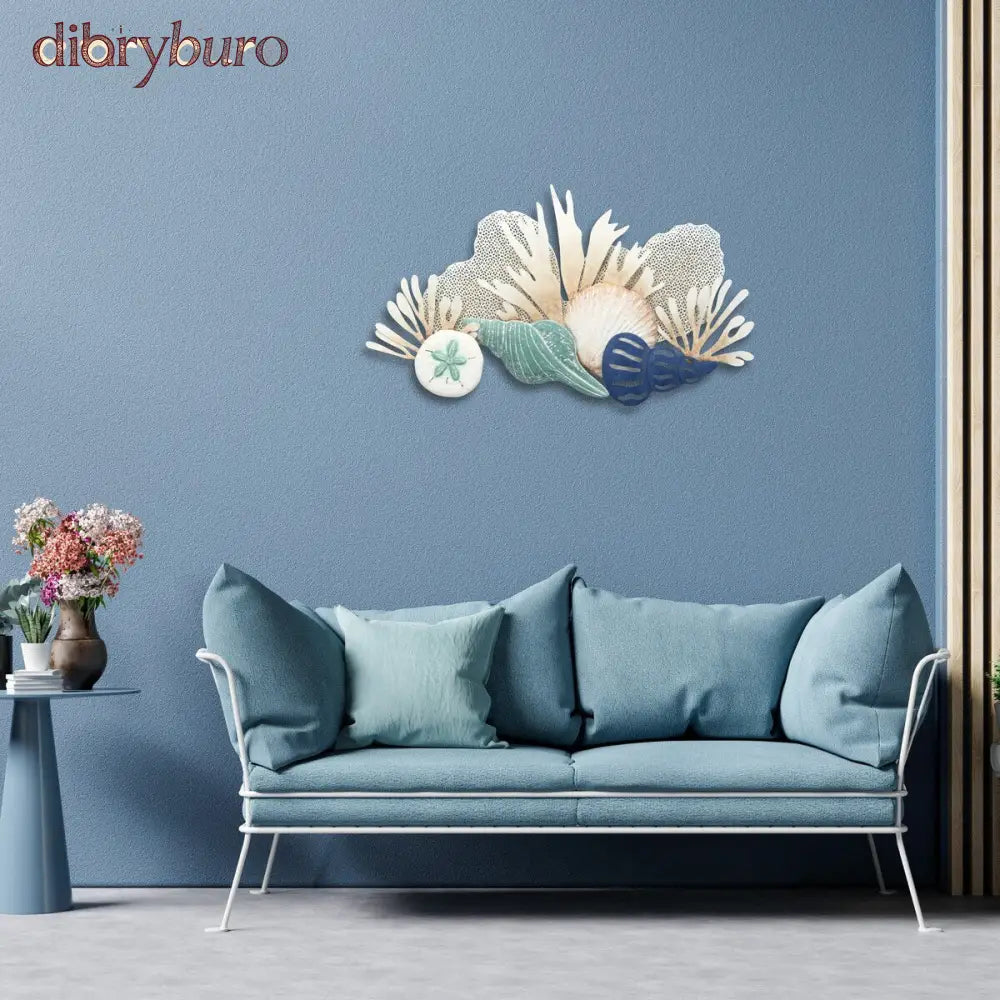 Reef and Shell Blue Wall Decor - Multi-Color