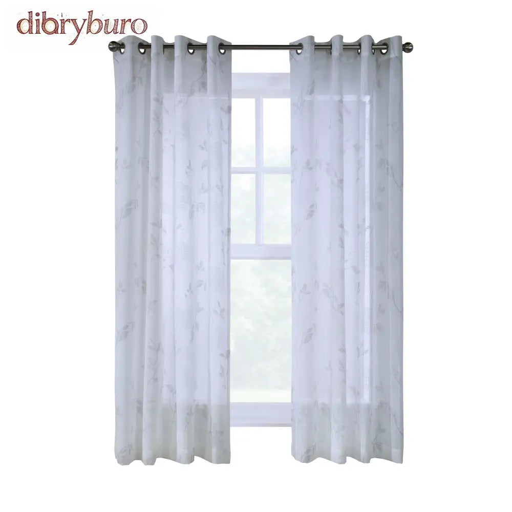 Semi Sheer Floral Printed Curtain Panel