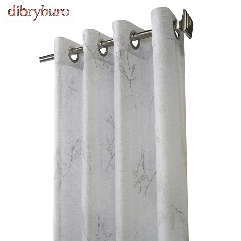 Semi Sheer Floral Printed Curtain Panel