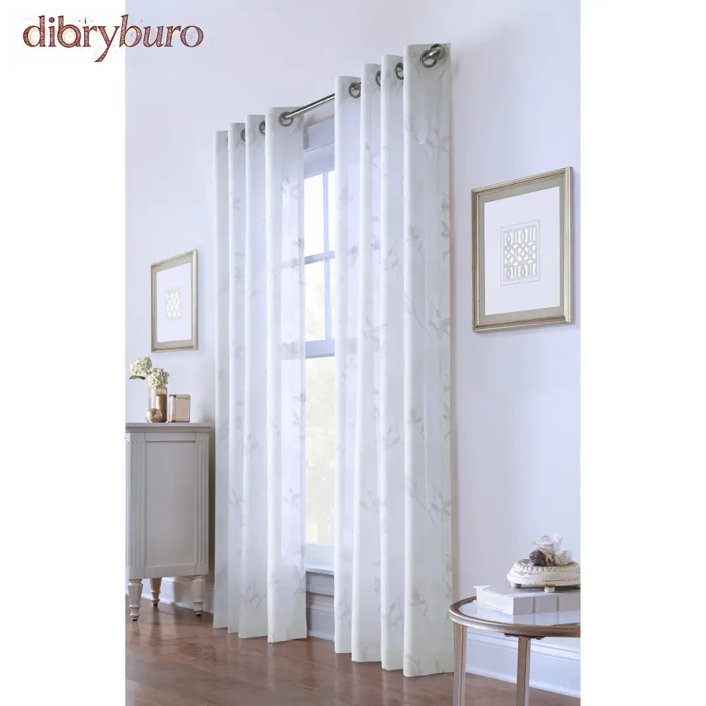 Semi Sheer Floral Printed Curtain Panel