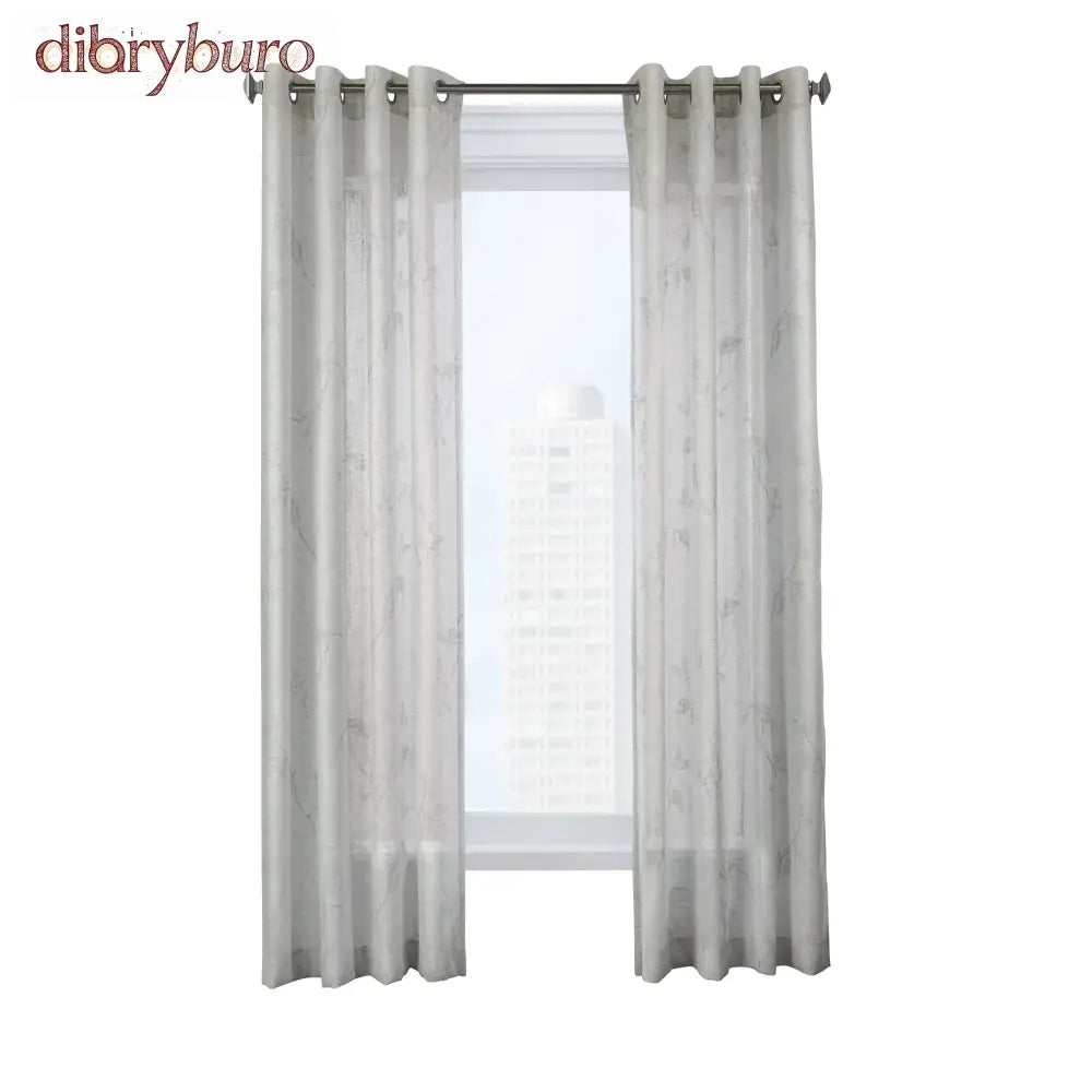 Semi Sheer Floral Printed Curtain Panel