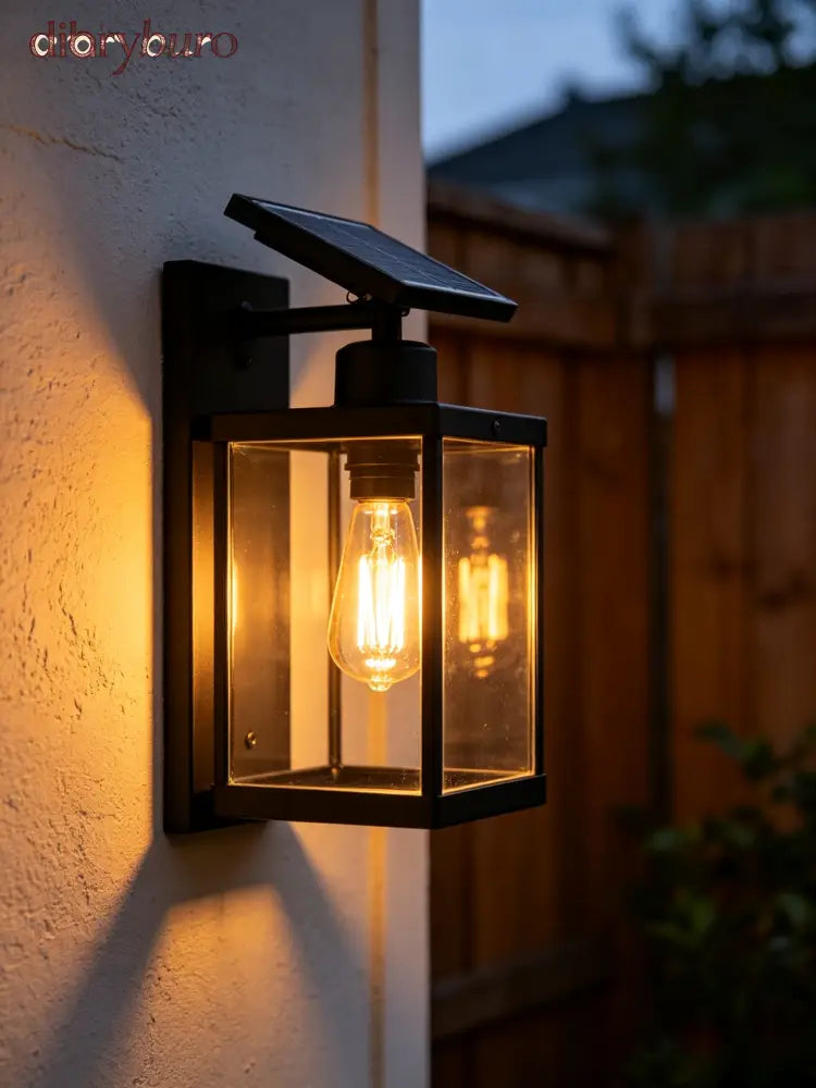Solar Tungsten Wall Light - Black