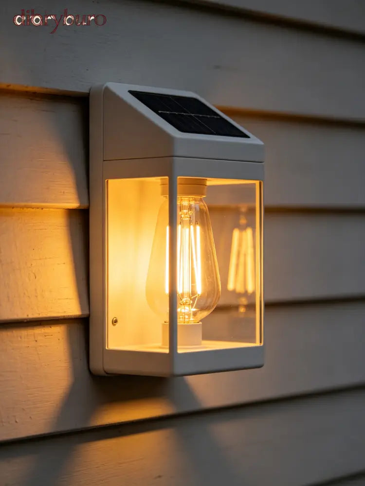 Solar Tungsten Wall Light - White