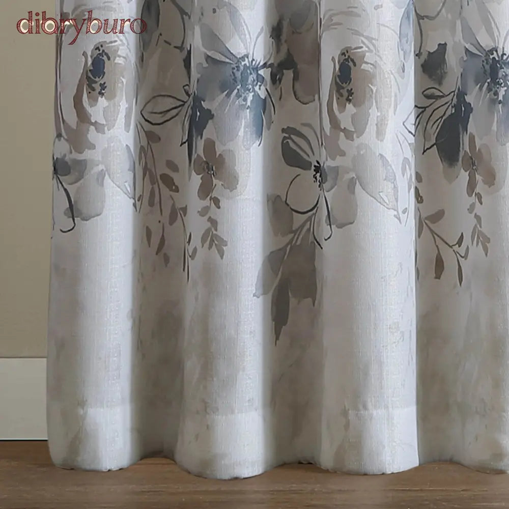 Watercolor Floral Flip Over Rod Pocket Single Curtain Panel