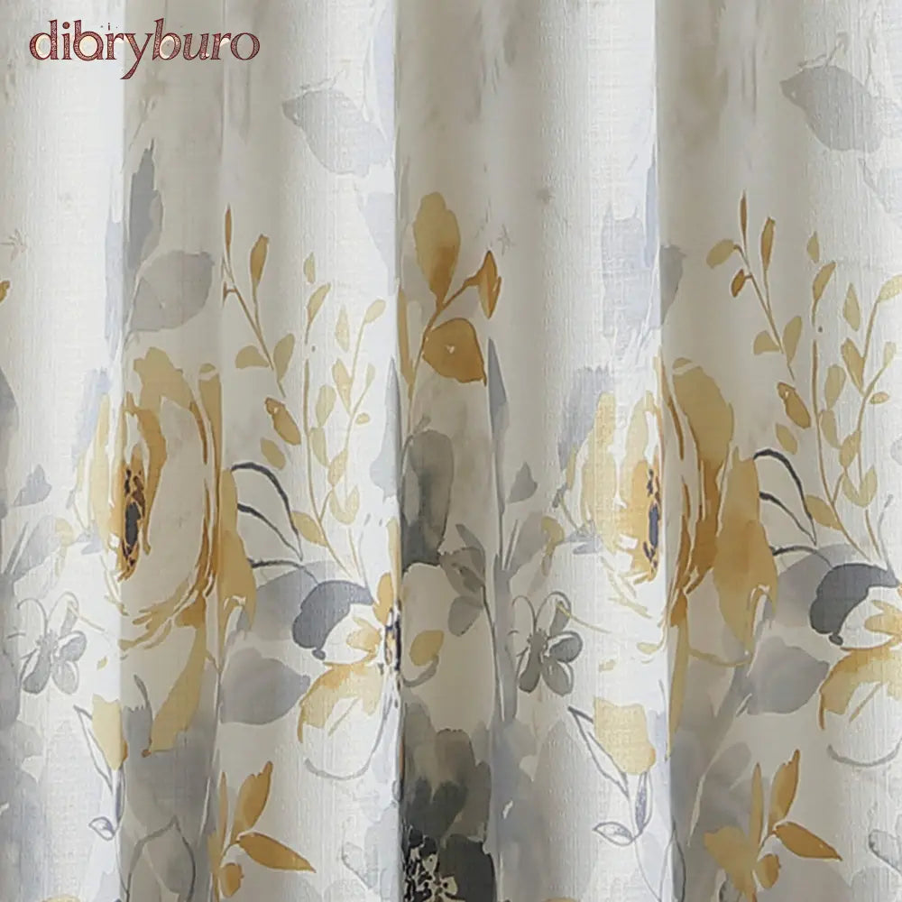 Watercolor Floral Flip Over Rod Pocket Single Curtain Panel