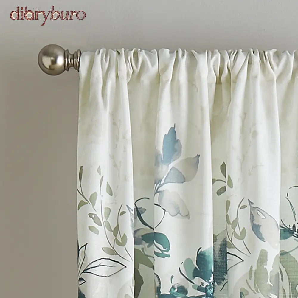 Watercolor Floral Flip Over Rod Pocket Single Curtain Panel