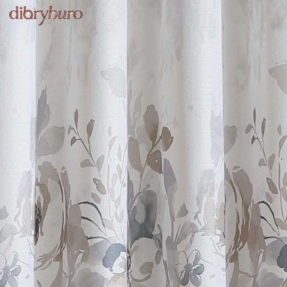 Watercolor Floral Flip Over Rod Pocket Single Curtain Panel