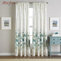 Watercolor Floral Flip Over Rod Pocket Single Curtain Panel - Aqua / 50’’ w x 84’’ l